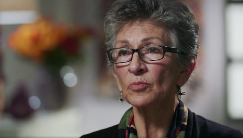 Mary Rose talks to the camera on The Real Story With Maria Elena Salinas