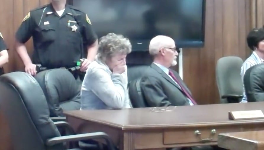 Doretta Scheffield in court sobbing