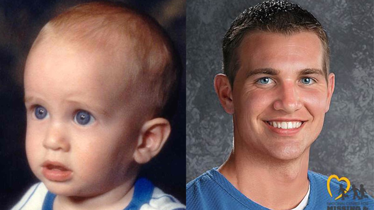 Christopher Abetya at 7 months and age-progressed to 32 years old