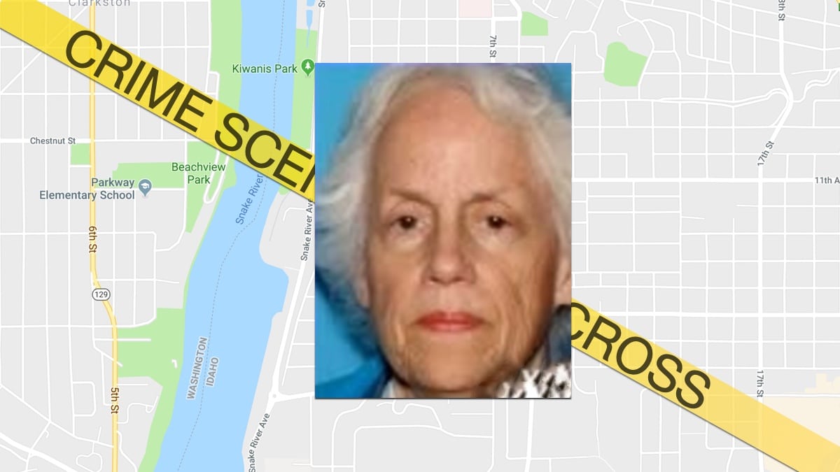 Inna Richardson in a family photo over a map of the area her body was found