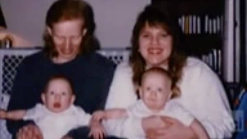 Lisa Carlson seen with her twins in a family photo