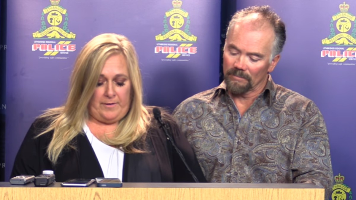 Lisa Freihaut gives a press conference on her mother's death