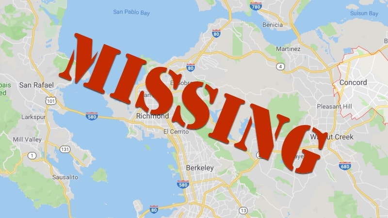 MIssing Persons banner over map