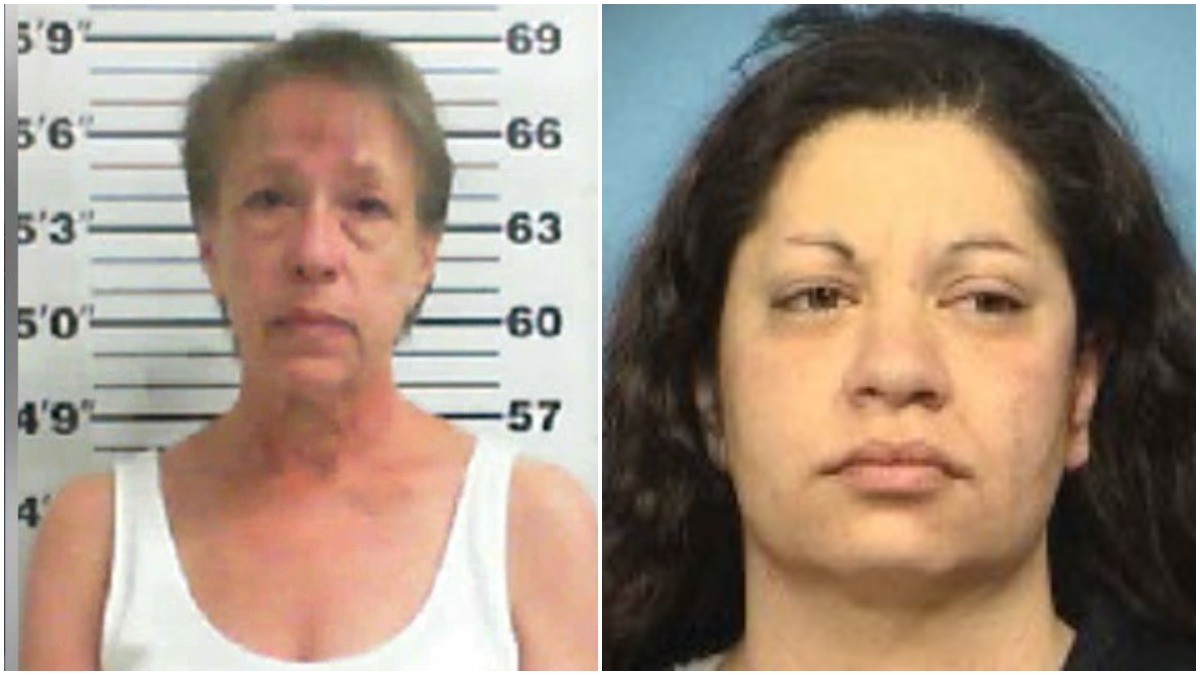 Mugshots of Annette Cahill and Nicole Abusharif