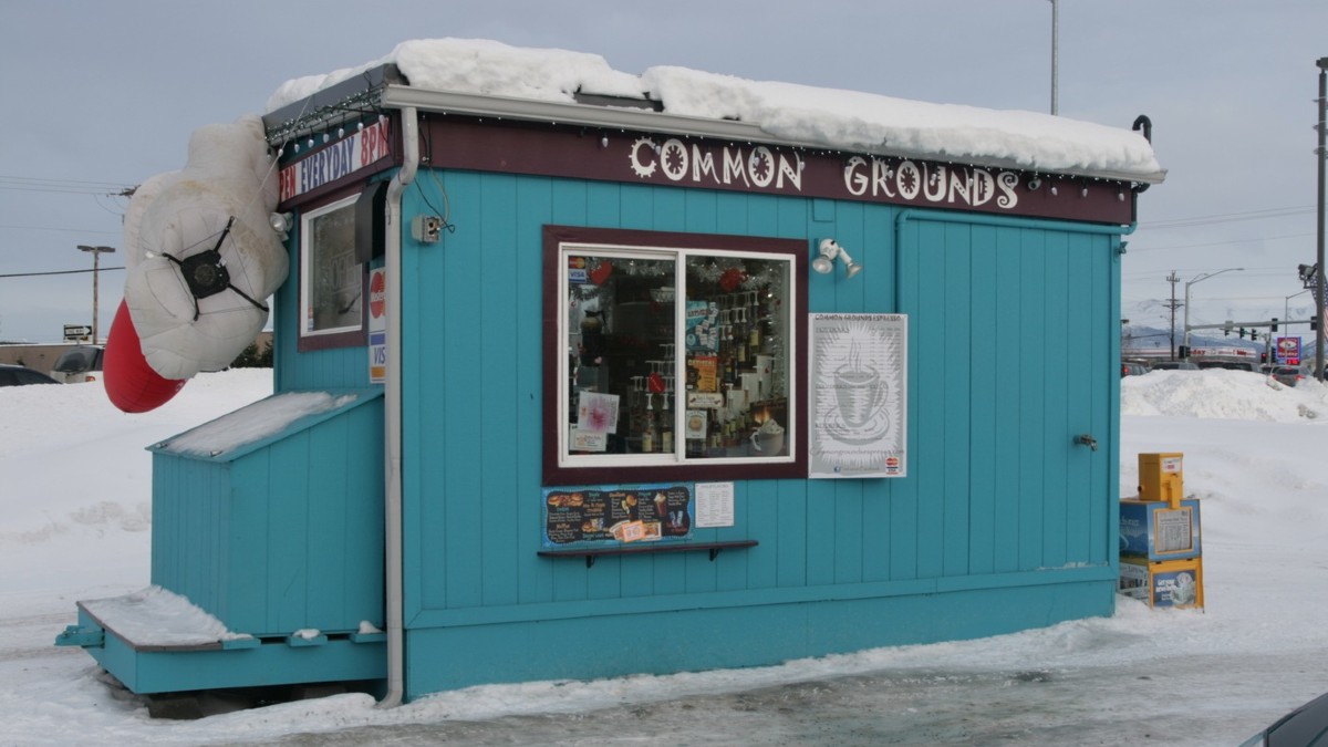 The coffee kiosk from where Samantha Koenig was abducted