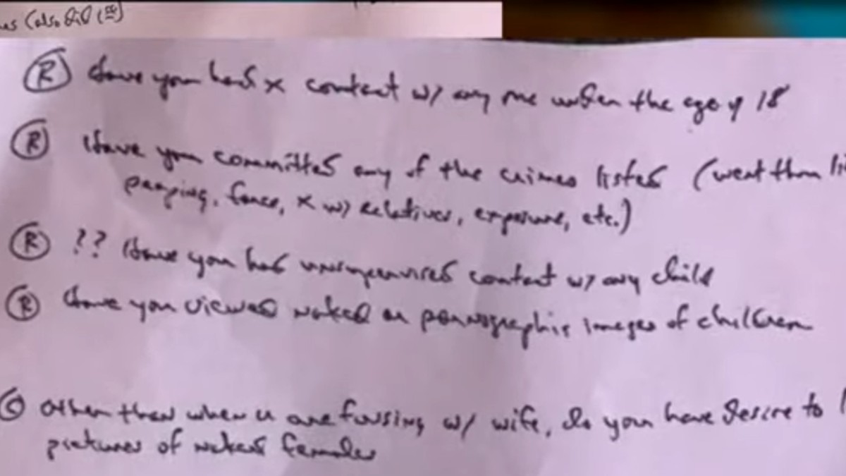 Sample polygraph questions written by Ricky Howard
