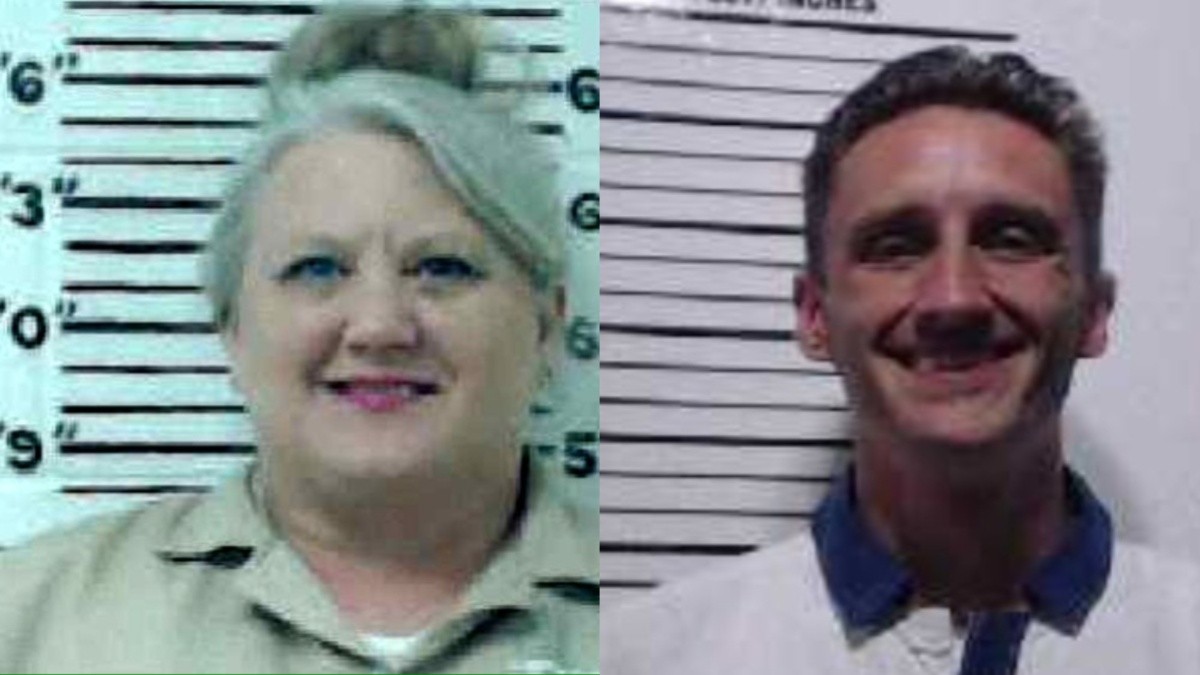 Mugshots of Rebecca Sears and Christopher Bowers