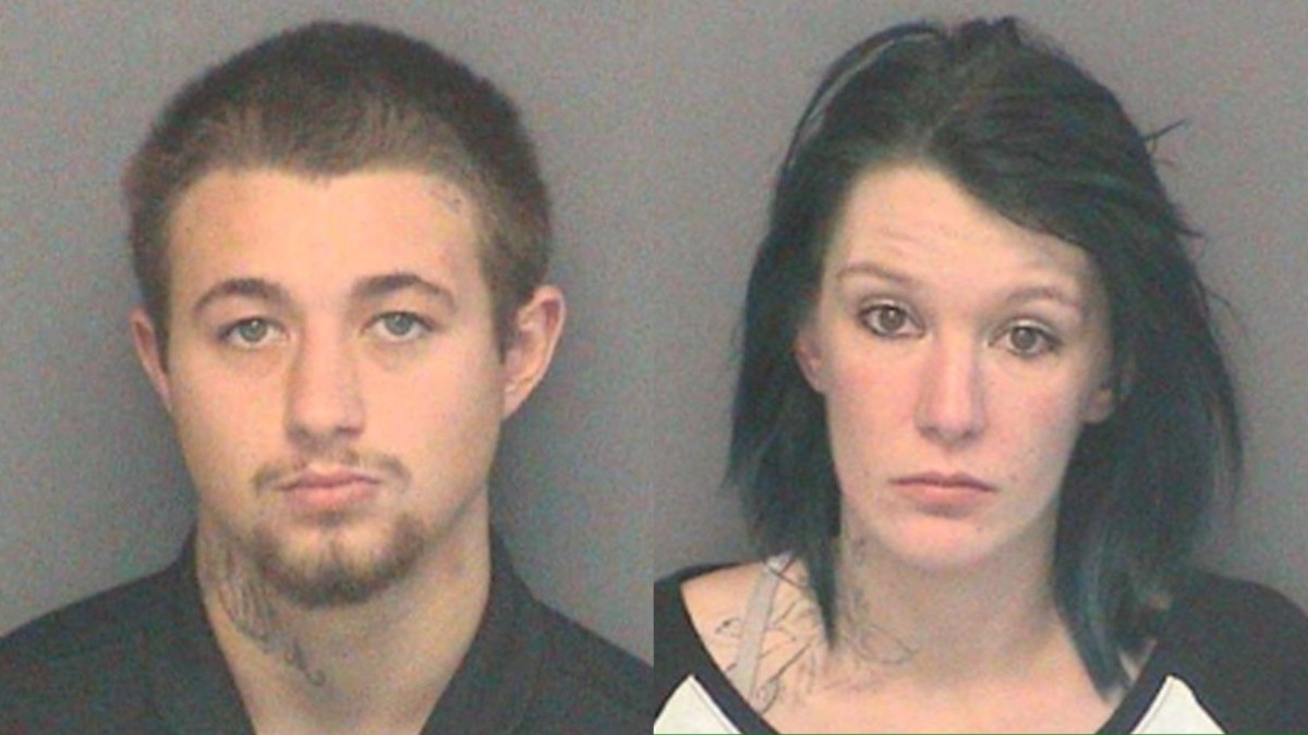 Mugshots of Justin Blake and Britney Overton