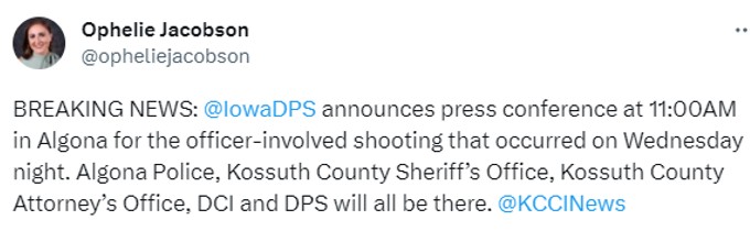 Local news reporter tweets about press conference