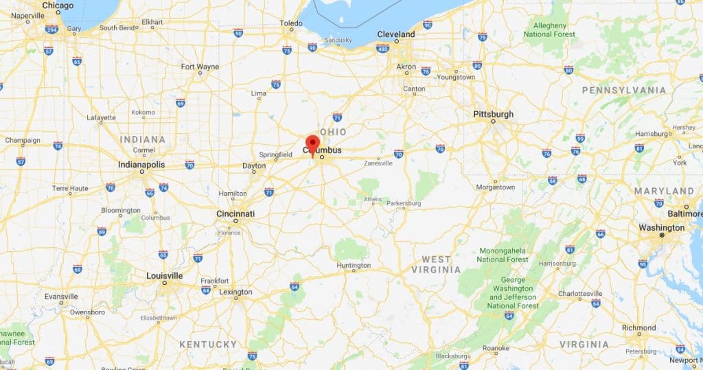 Andrew Dotson was found near Galloway, Ohio - map shows the overall area