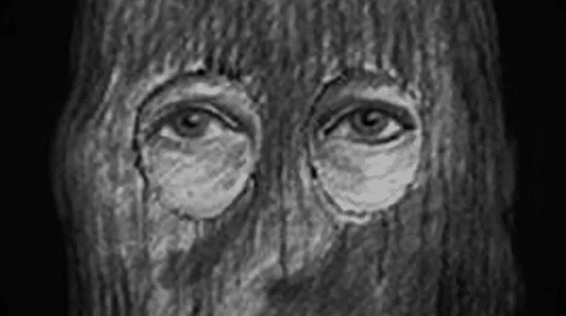 Golden State Killer's eyes with mask