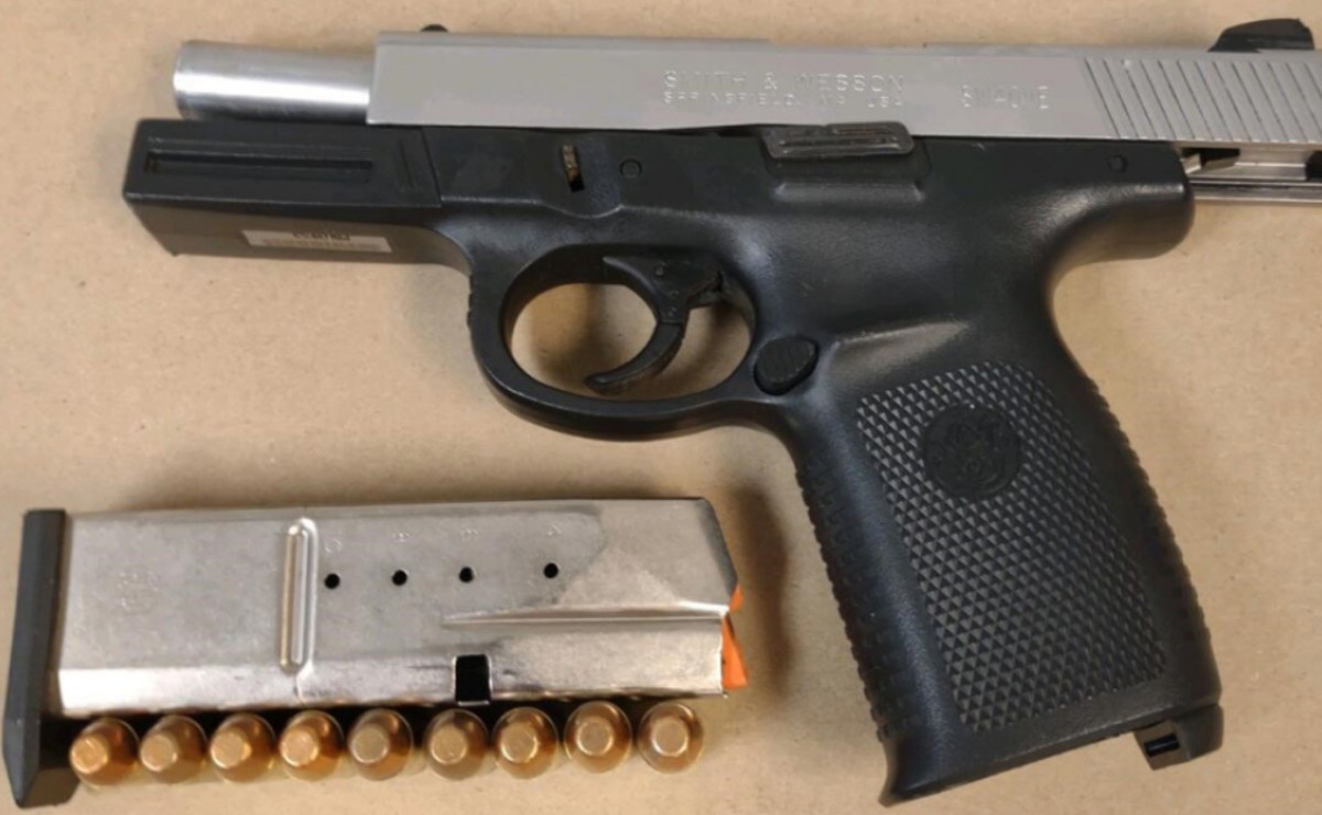 A .40 caliber semi-automatic handgun